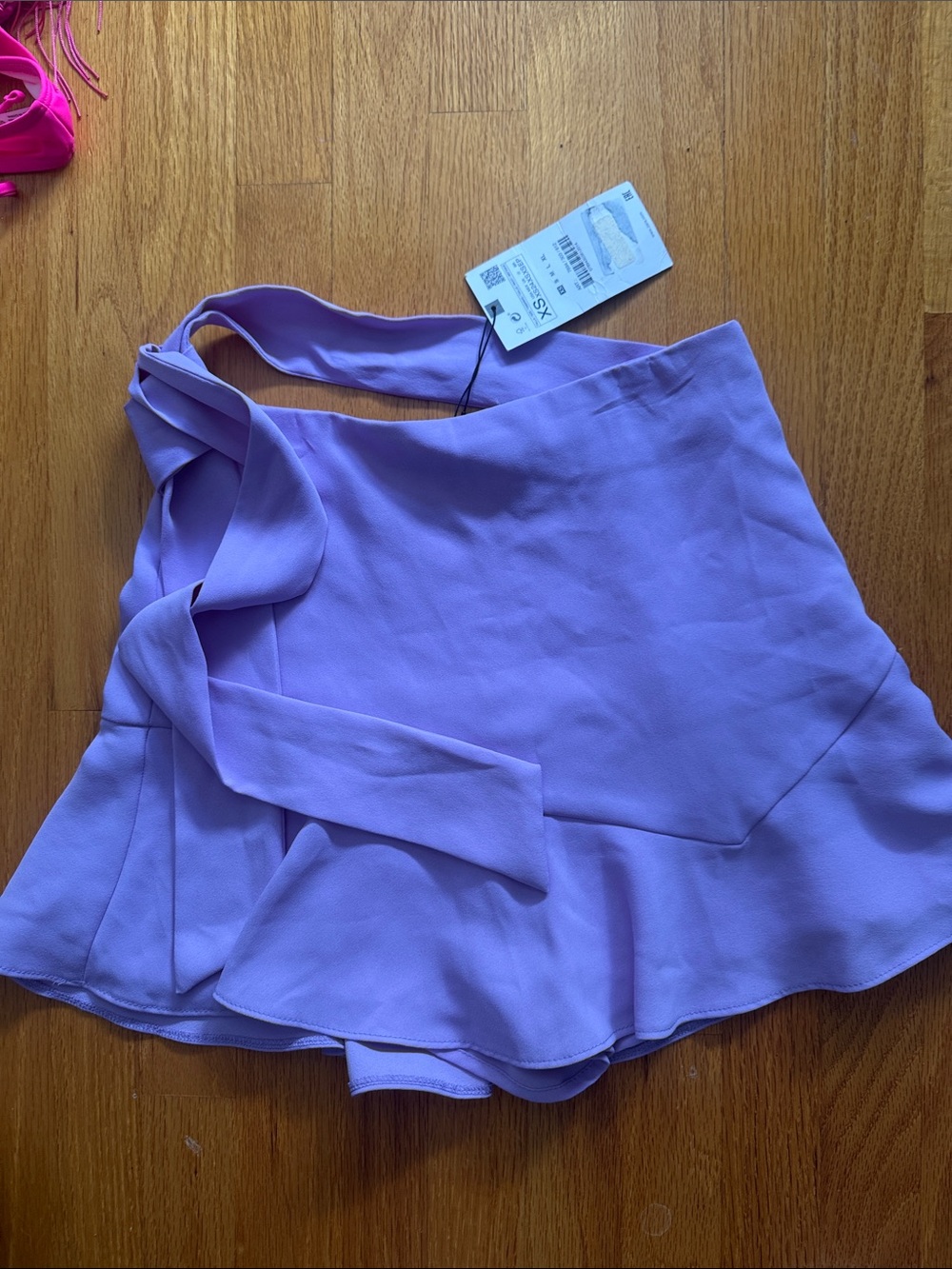 Zara Lavender One-Shoulder Ruffle Skort